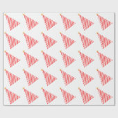 Christmas Candy Cane Striped Tree Cadeaupapier (Vlak)