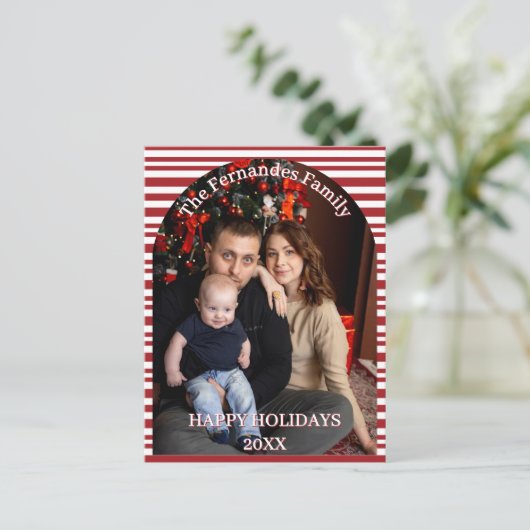 Christmas Candy Cane Stripes Cutsom Briefkaart (Staand voorkant)