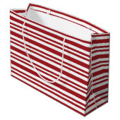 Christmas Candy Cane Stripes Groot Cadeauzakje (Achterkant Gekanteld)
