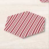 Christmas Candy Cane Stripes Kartonnen Onderzetters (Schuin)