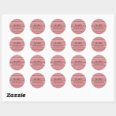 Christmas Candy Cane Stripes Ronde Sticker (Vel)