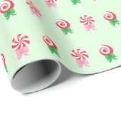 Christmas Candy Cane Swirls Pattern Cadeaupapier (Rol Hoek)