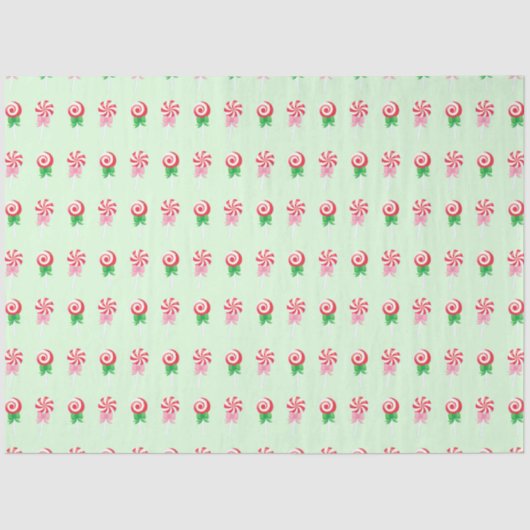 Christmas Candy Cane Swirls Pattern Tissuepapier (Voorkant)