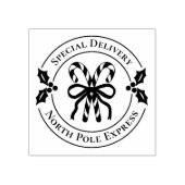 Christmas Candy Cane Wood Art Stamp Rubberstempel (Afrduk)