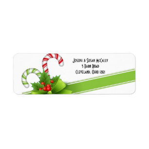 Christmas Candy Canes retour adreslabels Etiket
