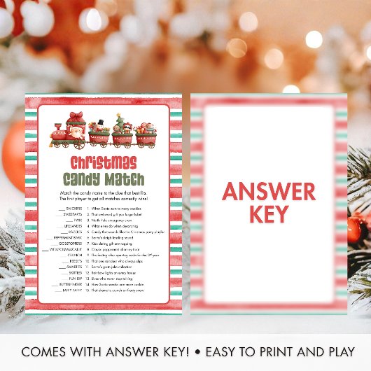 Christmas Candy Match Game Feestdagenkaart