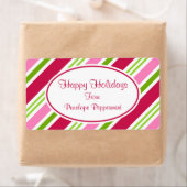 Christmas Candy Stripes Étiquette (En situation)