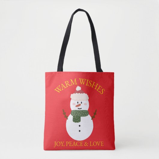Christmas canvas tas Snowman (Voorkant)