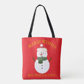 Christmas canvas tas Snowman (Achterkant)