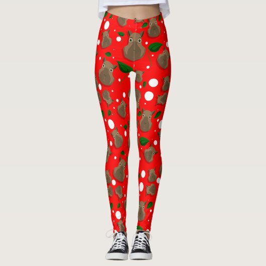 christmas capybara leggings (Voorkant)