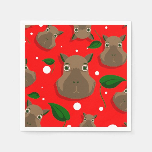 christmas capybara servet (Voorkant)