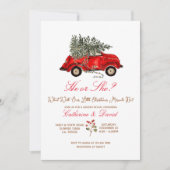 Christmas Car and Tree Gender Reveal Invitation (Devant)