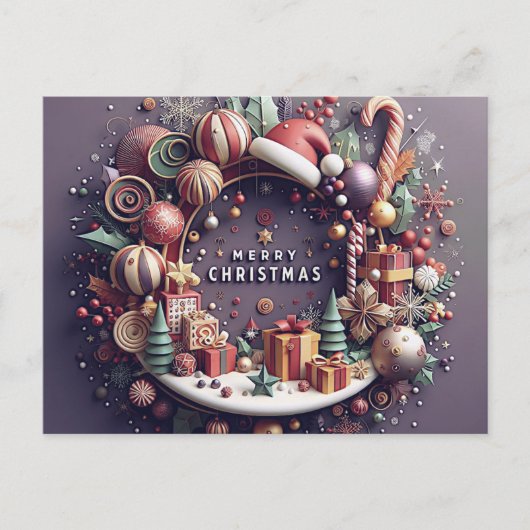 Christmas Card - 3D Theme Feestdagenkaart (Voorkant)