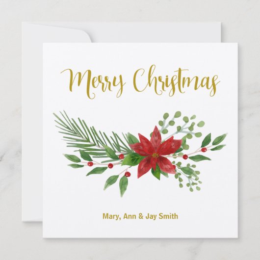 Christmas card design with Poinsettia Design (Voorkant)