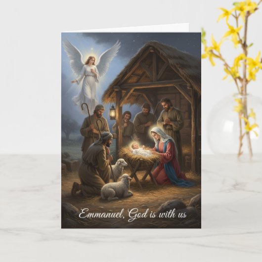 Christmas card - Emmanuel God is with us Kaart (Gele Bloem)