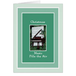 Christmas Card, Music Fills the Air with Piano