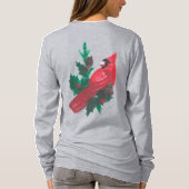 Christmas Cardinal Holly & Berries Long Sleeve Tee T-shirt (Achterkant)