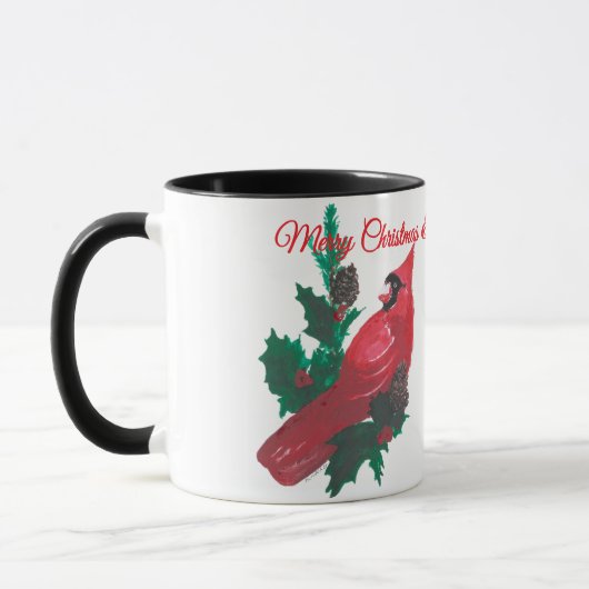 Christmas Cardinal & Holly Mug Cup Mok (Links)