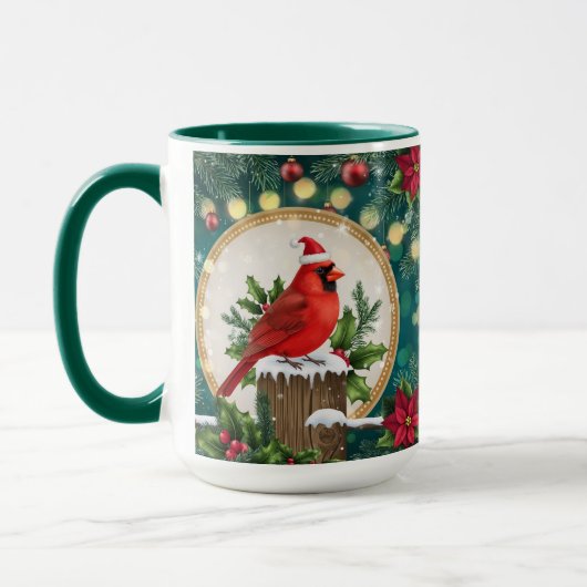 Christmas Cardinal Mug | Red Bird Holiday Coffee (Gauche)