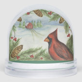 Christmas Cardinal Snow Globe  Sneeuwbol (Voorkant)