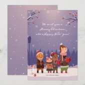 Christmas Carolers Holiday Kaart (Voorkant / Achterkant)