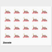 Christmas Carolers Ronde Sticker (Vel)