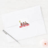 Christmas Carolers Ronde Sticker (Envelop)
