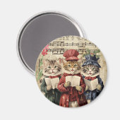 Christmas Caroling Cats Magneet (Voorkant / Achterkant)