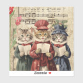 Christmas Caroling Cats Sticker (Vel)