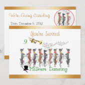 Christmas Caroling Goats Invitation Kaart (Voorkant / Achterkant)