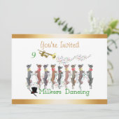 Christmas Caroling Goats Invitation Kaart (Staand voorkant)