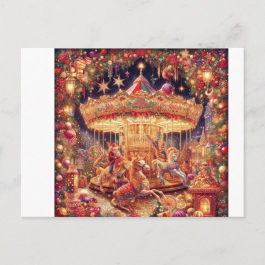 Christmas Carousel Joy' Briefkaart (Voorkant)