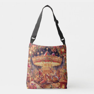 'Christmas Carousel Joy' Canvas tas