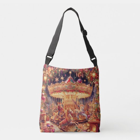 'Christmas Carousel Joy' Canvas tas (Voorkant)