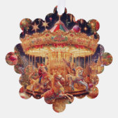 'Christmas Carousel Joy' Papier Ornament Kaart (Voorkant)