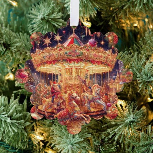 'Christmas Carousel Joy' Papier Ornament Kaart (Insitu (Drie))