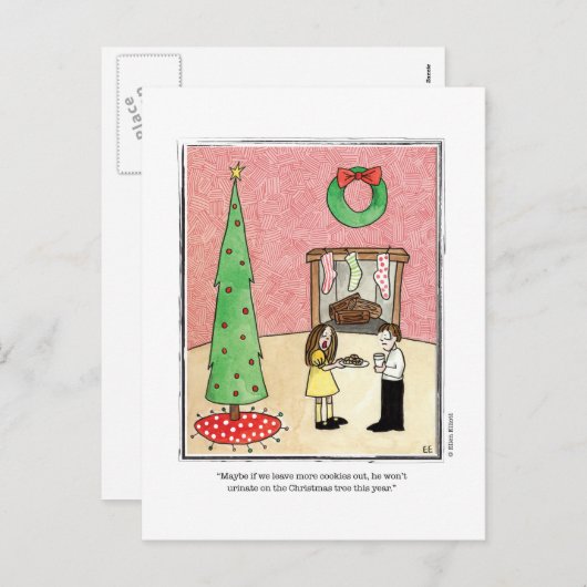 CHRISTMAS cartoon by Ellen Elliott Feestdagenkaart (Voorkant / Achterkant)