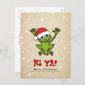 Christmas Cartoon Frog Feestdagenkaart (Voorkant / Achterkant)