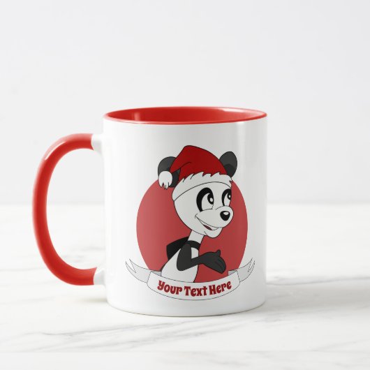 Christmas cartoon with cute panda bear mug (Gauche)