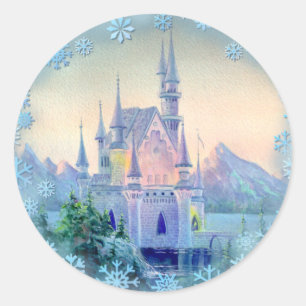 CHRISTMAS CASTLE by SHARON SHARPE Ronde Sticker