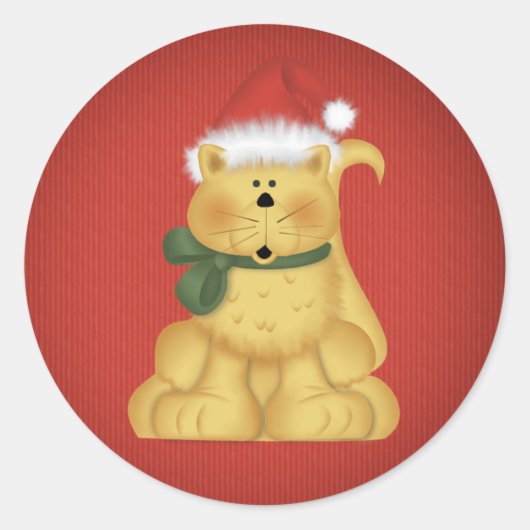 Christmas Cat 1 - Vakantie Stickers (Voorkant)