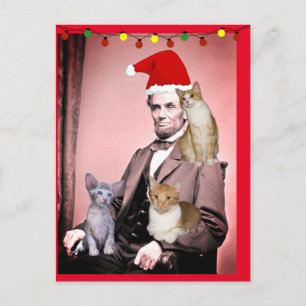 CHRISTMAS CAT ABRAHAM LINCOLN CATS Briefkaarten