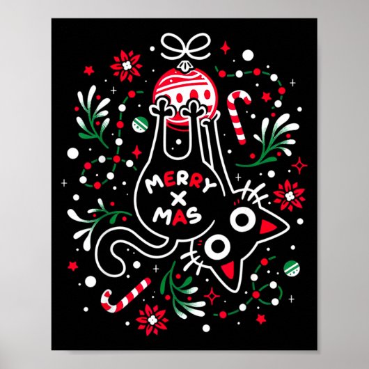 Christmas Cat Butt Merry Xmas  Poster (Voorkant)