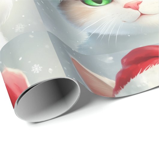 Christmas Cat Cadeaupapier (Rol Hoek)