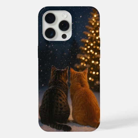 Christmas Cat Couple iPhone Case 15 Pro Max (Verso)