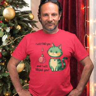Christmas Cat Destroyer van Tree Ornamenten T-shirt
