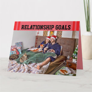 CHRISTMAS CAT LOVER PIZZA COUPLE WENSKAARTEN BEDANKKAART