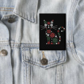 Christmas Cat Made up Snowflakes Funny Cats Button (Insitu)