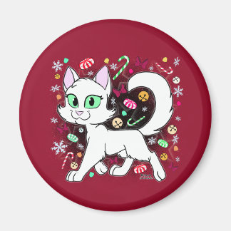 Christmas Cat Magnet (Red) Magneet