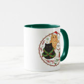 Christmas Cat Mug - Festive Holiday Coffee Cup Mok (Voorkant rechts)
